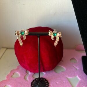Arete 18 k gold plated cristal sawrosky